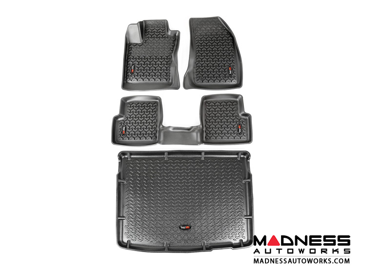 Jeep Renegade Floor Liner + Cargo Liner Set by Rugged Ridge - All Weather - Black